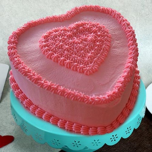 Pink Heart Strawberry Cake Delivery in Ghaziabad
