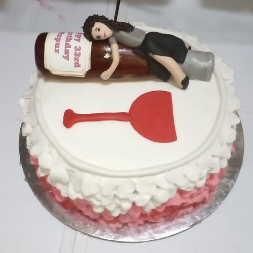 Drunk Girl Theme Fondant Cake Delivery in Ghaziabad