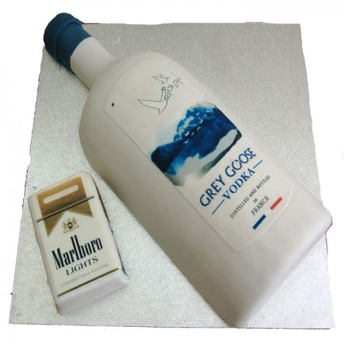 Gray Goose Vodka & Marlboro Cigarette Designer Cake Delivery in Ghaziabad