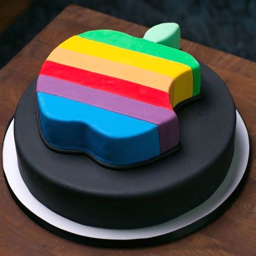 Apple Logo Themed Fondant Cake Delivery in Ghaziabad