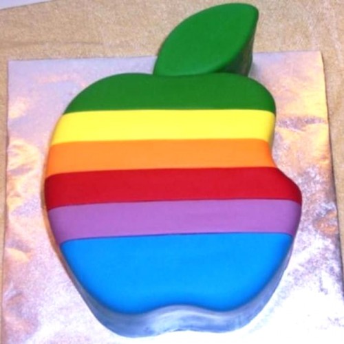 Rainbow Apple Shape Fondant Cake Delivery in Ghaziabad