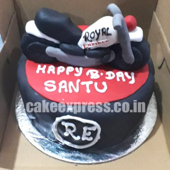 Royal Enfield Theme Fondant Cake