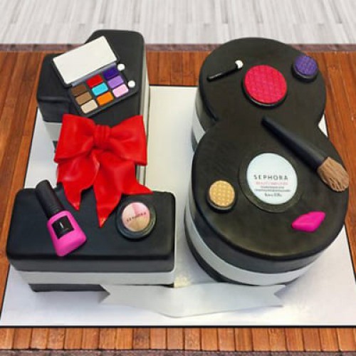 Makeup Numeric Fondant Cake Delivery in Ghaziabad