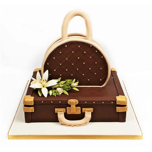 Suitcase and Handbag Designer Fondant Cake Delivery in Ghaziabad