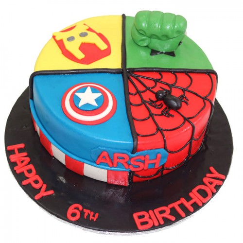 Avengers Theme Fondant Cake Delivery in Ghaziabad