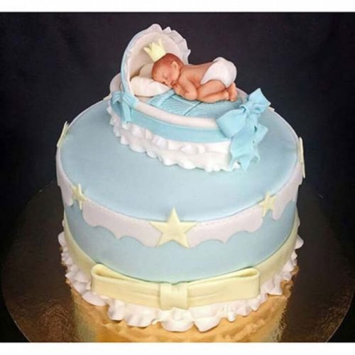 Baby in The Crib Fondant Cake Delivery in Ghaziabad