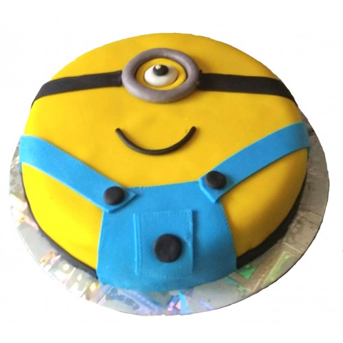 Phil Minion Face Fondant Cake Delivery in Ghaziabad
