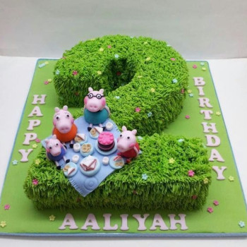 Peppa Pig Number 2 Designer Cake