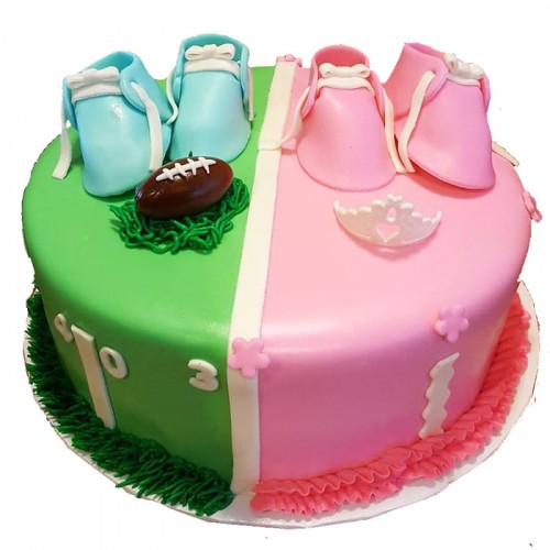 Pink & Green Baby Shower Cake Delivery in Delhi