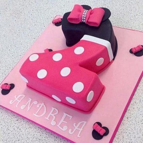 Two Number Pink Minnie Cake Delivery in Ghaziabad