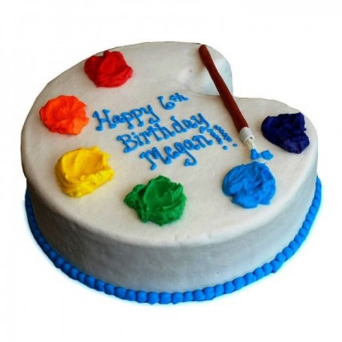 Artist Paint Brush Theme Fondant Cake Delivery in Ghaziabad
