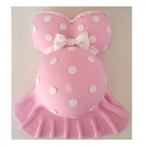 Pregnant Lady Baby Shower Fondant Cake Delivery in Ghaziabad