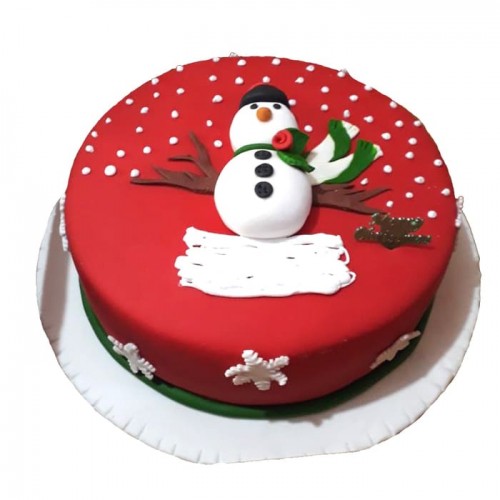 Snowman Christmas Fondant Cake Delivery in Ghaziabad