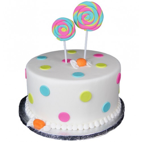 Candy Polka Dot Fondant Cake Delivery in Ghaziabad