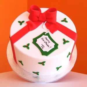 Christmas Gift Theme Fondant Cake Delivery in Ghaziabad
