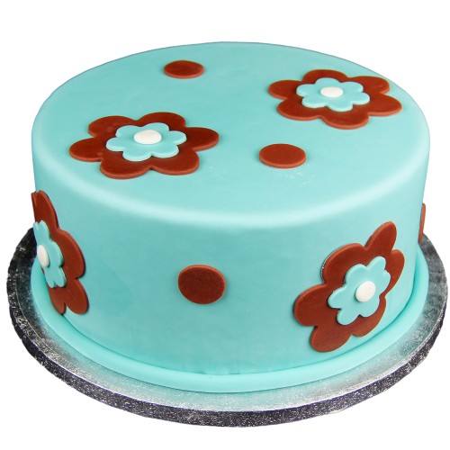 Daisies With Dots Fondant Cake Delivery in Ghaziabad Daisies With Dots Fondant Cake Delivery in Ghaziabad