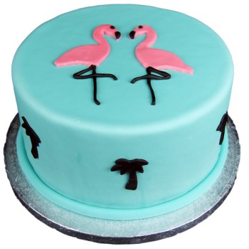 Flamingo Theme Fondant Cake