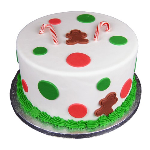 Gingerbread Man Dots Fondant Cake Delivery in Ghaziabad