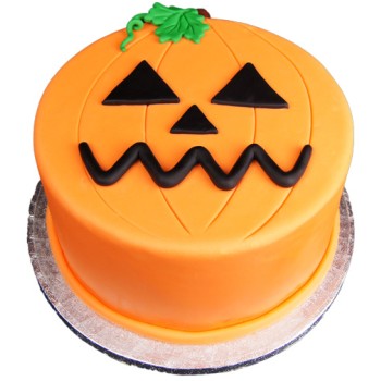 Halloween Pumpkin Fondant Cake