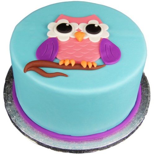 Owl Theme Fondant Cake Delivery in Ghaziabad