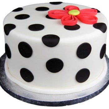 Polka Dot Quill Fondant Cake