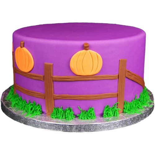 Pumpkin Fence Fondant Cake Delivery in Ghaziabad Pumpkin Fence Fondant Cake Delivery in Ghaziabad