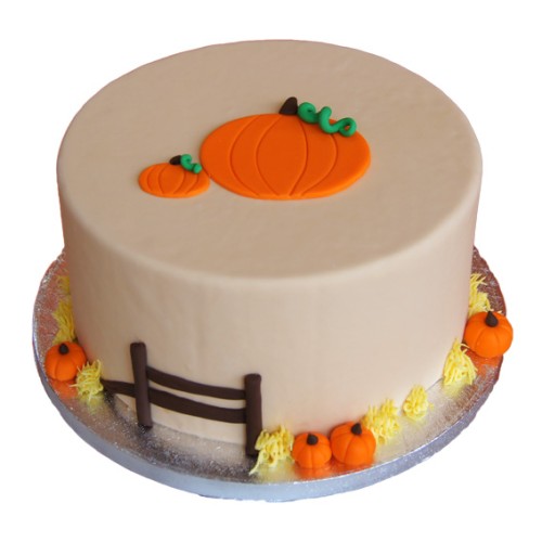 Pumpkin Theme Fondant Cake Delivery in Ghaziabad