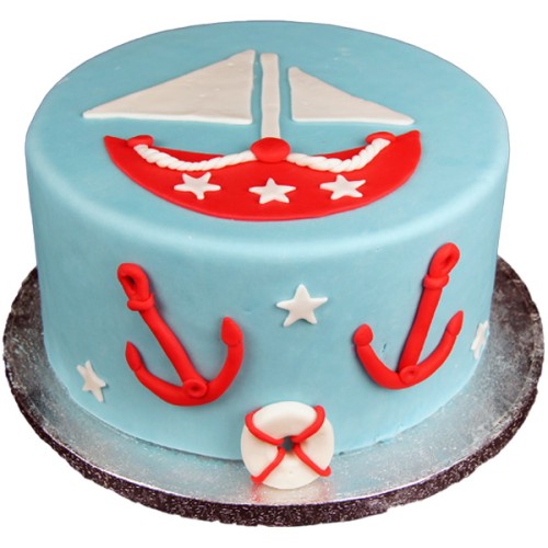 Sailboat Theme Fondant Cake Delivery in Ghaziabad Sailboat Theme Fondant Cake Delivery in Ghaziabad