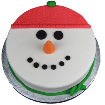 Snowman Face Fondant Cake