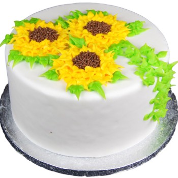 Sunflower Theme Fondant Cake Sunflower Theme Fondant Cake
