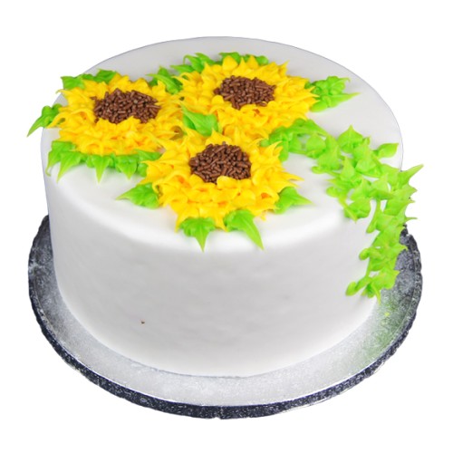 Sunflower Theme Fondant Cake Delivery in Ghaziabad