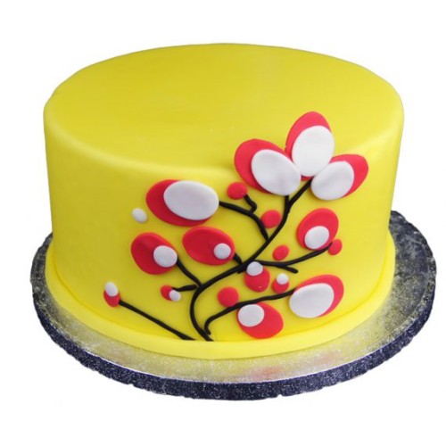 Yellow Flowering Tree Fondant Cake Delivery in Ghaziabad