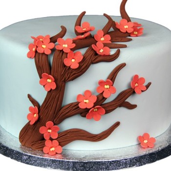 Cherry Blossom Fondant Cake