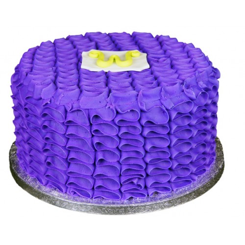 Purple Ruffle Fondant Cake Delivery in Ghaziabad