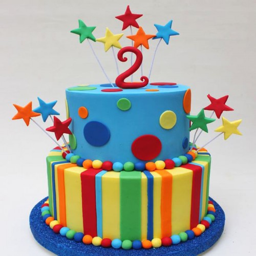2 Tier Birthday Designer Cake Delivery in Ghaziabad