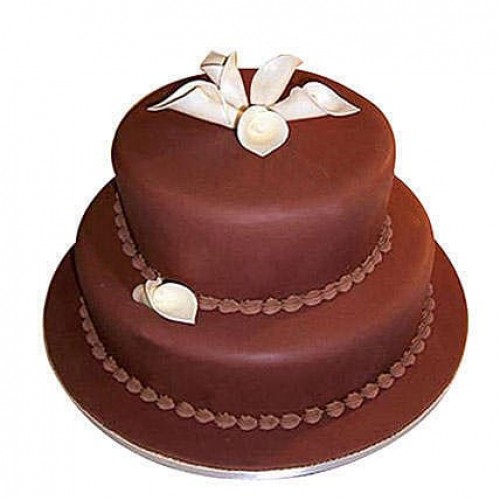 2 Tier Fondant Truffle Cake Delivery in Ghaziabad