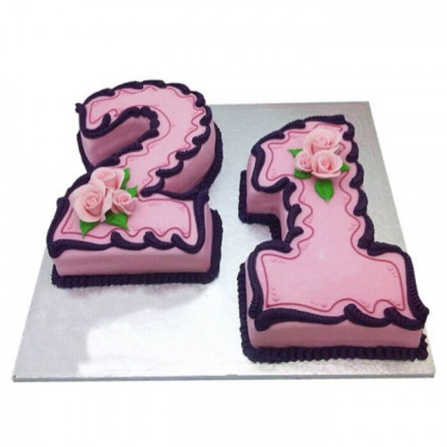 21 Number Fancy Birthday Cake Delivery in Ghaziabad