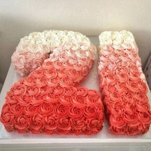 21 Number Rose Cream Cake Delivery in Ghaziabad