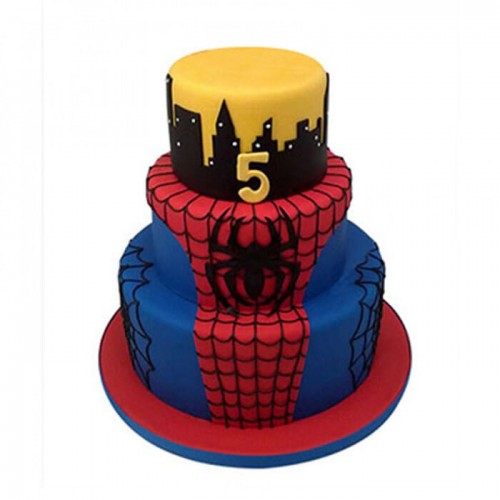 3 Tier Spiderman Fondant Cake Delivery in Ghaziabad