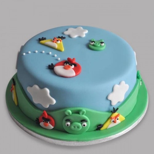 Angry Birds Character Fondant Cake Delivery in Ghaziabad