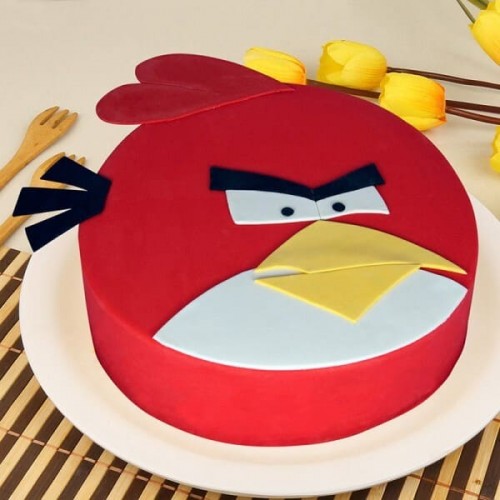 Appealing Angry Bird Fondant Cake Delivery in Ghaziabad