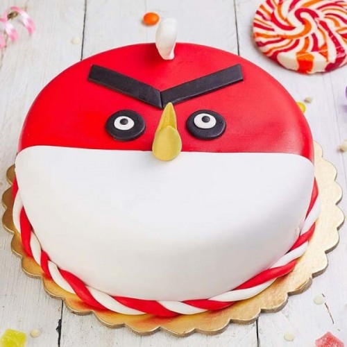 Appetizing Angry Bird Fondant Cake Delivery in Ghaziabad