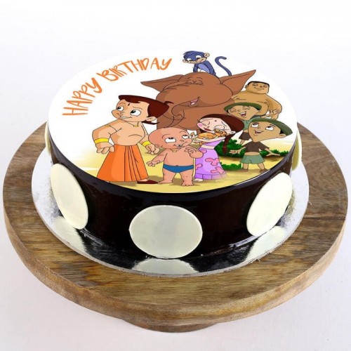 Chhota Bheem Special Chocolate Photo Cake Delivery in Ghaziabad