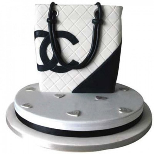 Classy Chanel Bag Fondant Cake Delivery in Ghaziabad