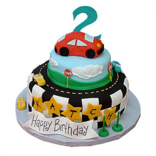 Coolest Car Theme Fondant Cake Delivery in Ghaziabad