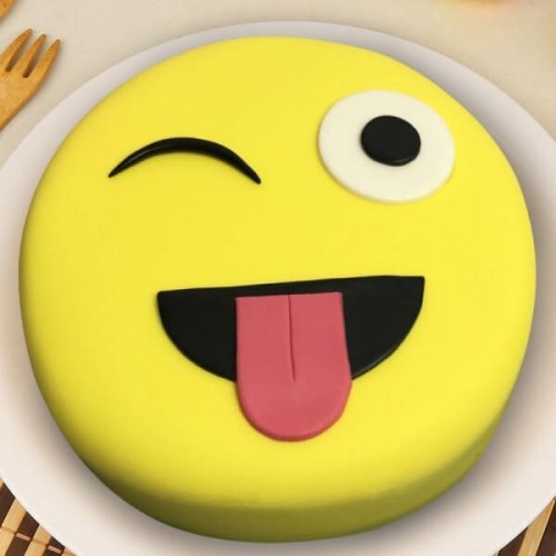 Crazy Face Smiley Fondant Cake Delivery in Ghaziabad