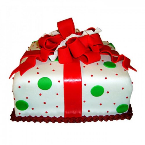 Exquisite Christmas Gift Fondant Cake Delivery in Ghaziabad
