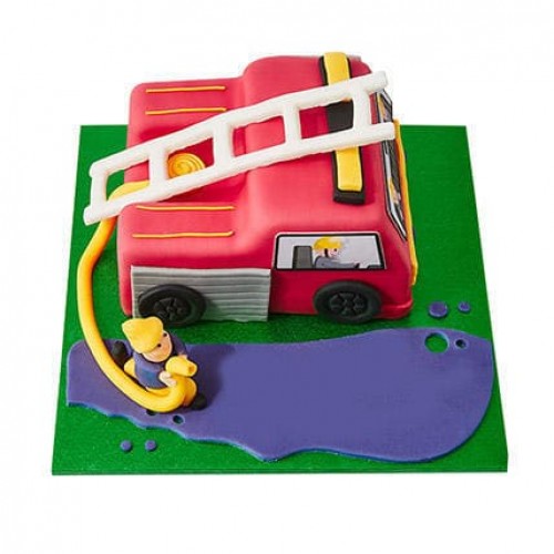 Fire Engine Fondant Cake Delivery in Ghaziabad