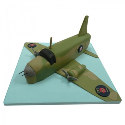 Green Airplane Fondant Cake Delivery in Ghaziabad