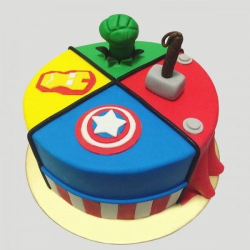 Mighty Avengers Fondant Cake Delivery in Ghaziabad